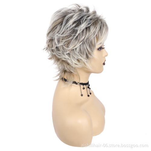 short gold-blonde curly wigs cheap bob wig short synthetic wigs for white women